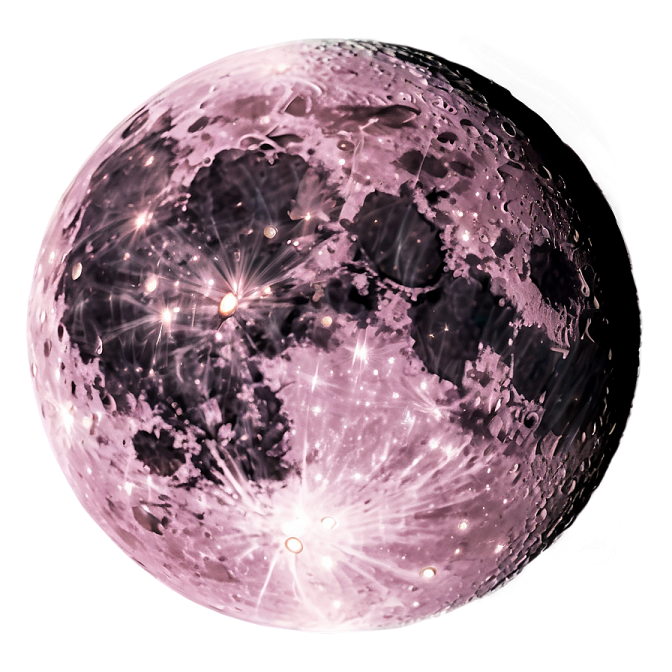 a pink moon with stars in the sky