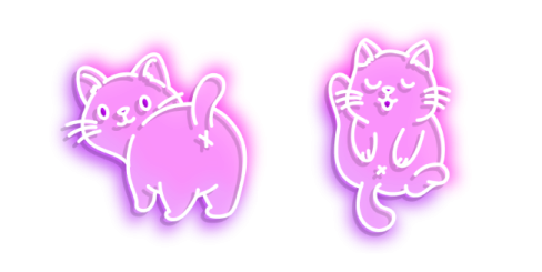 two pink cats sitting next to each other cats