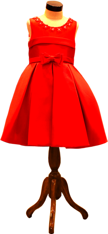 a red dress on a manne