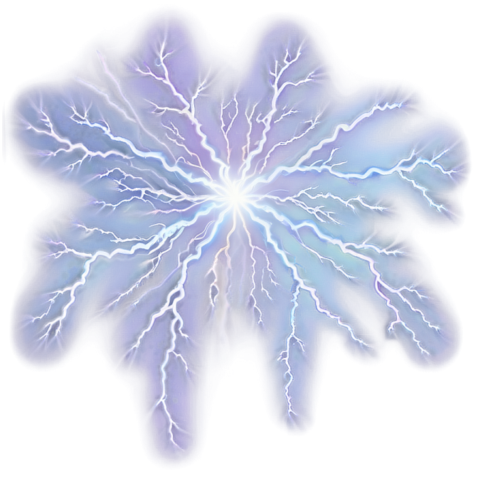 a blue lightning bolt on a white background