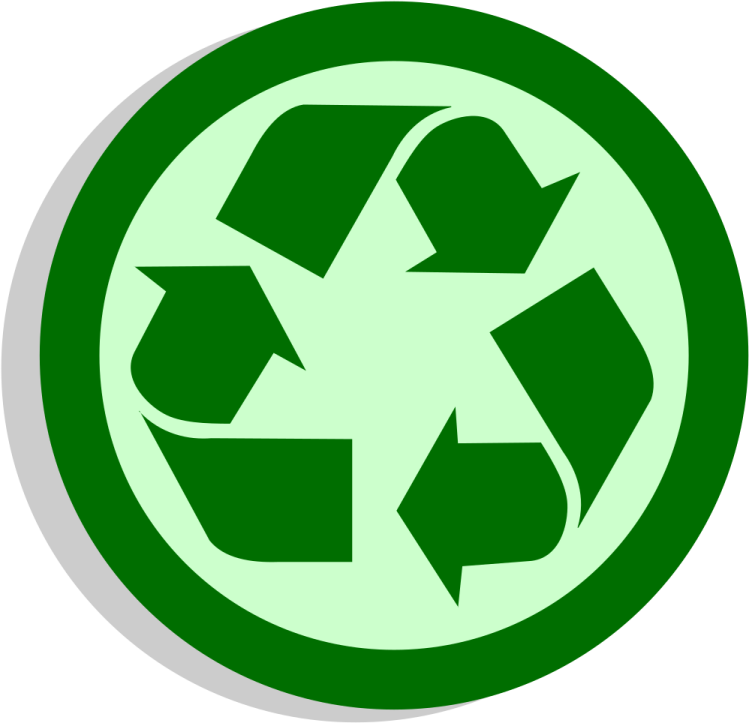 a green recycling symbol on a white background