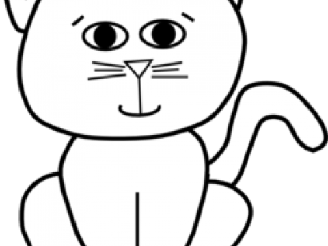 a black and white drawing of a cat