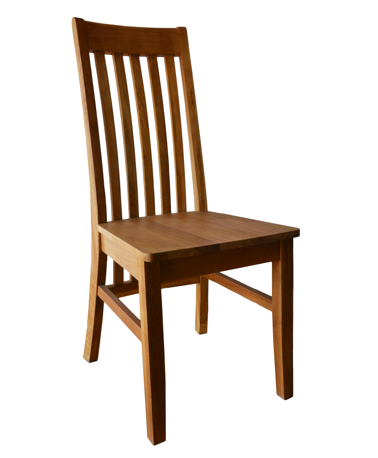 a wooden chair on a white background