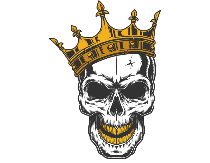 a skull with a crown on its head