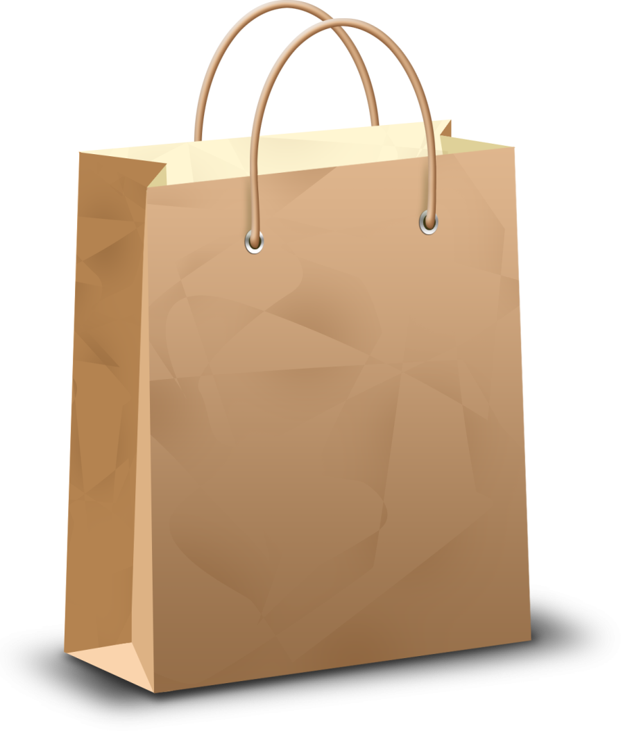 a brown paper bag with handles