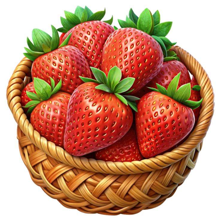 a basket full of strawberries