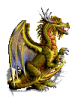 a green dragon sitting on top of a white background