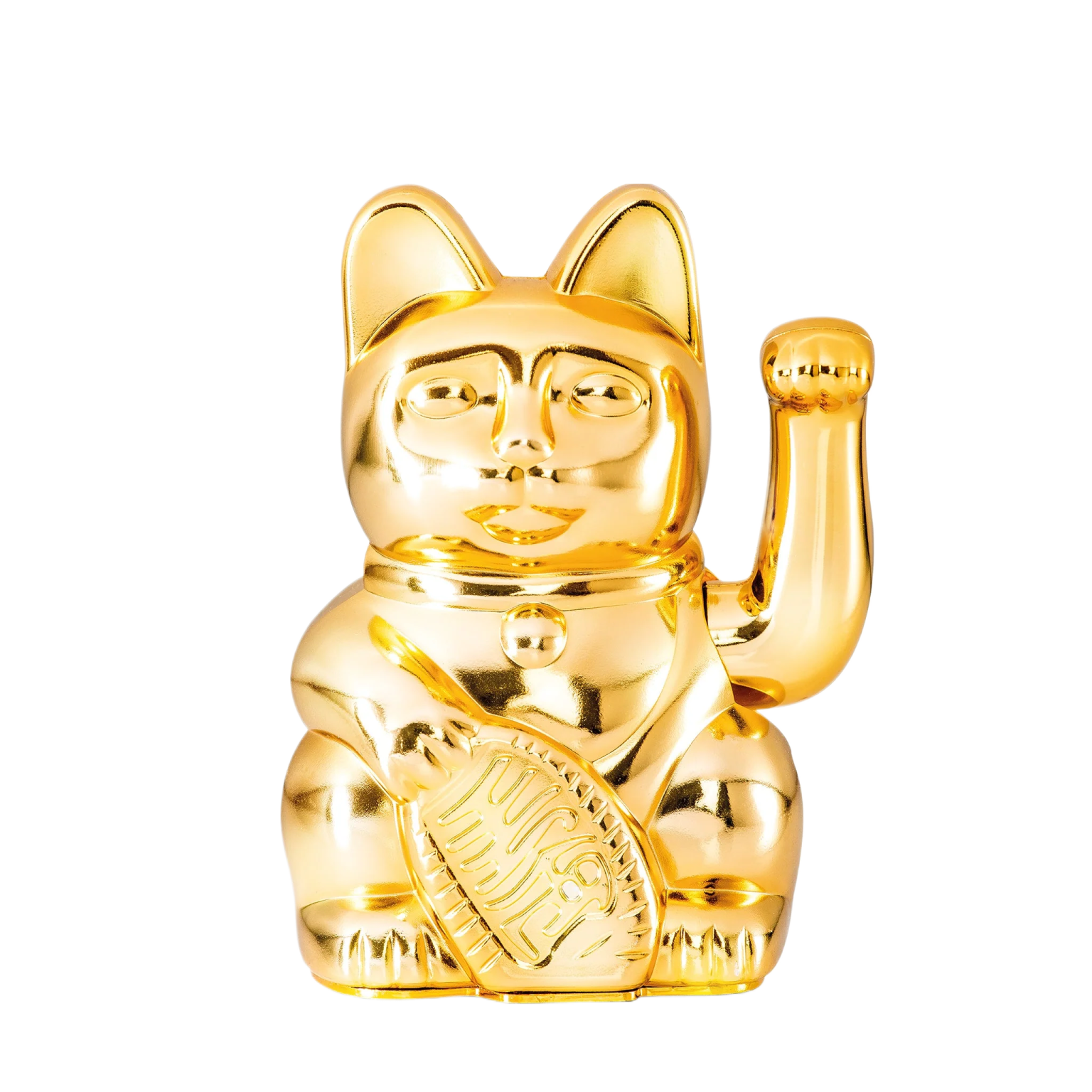a gold cat fig with a football ball