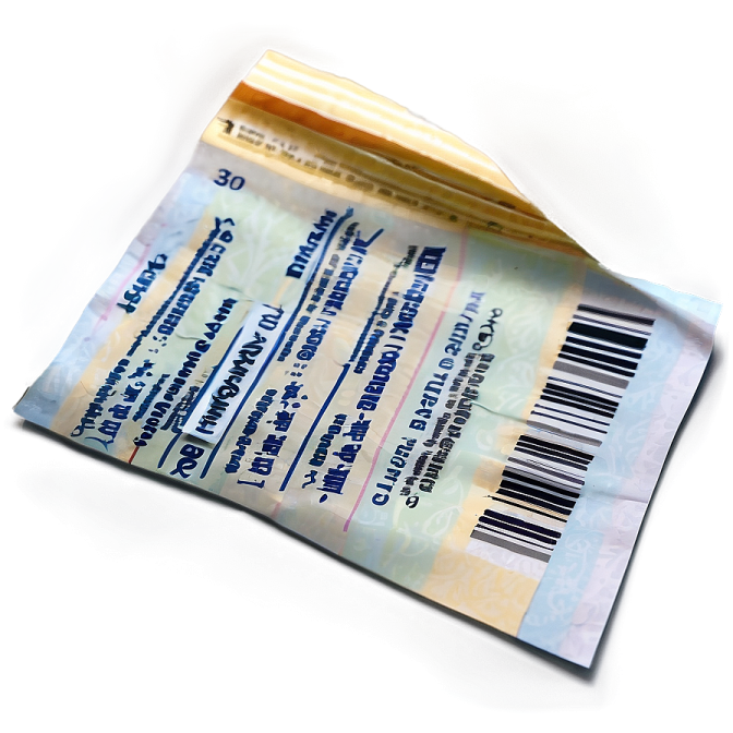 a receipt sitting on top of a white surface