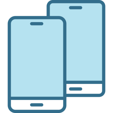two smartphones on a white background