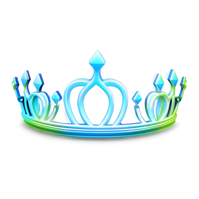 a blue and green crown on a white background