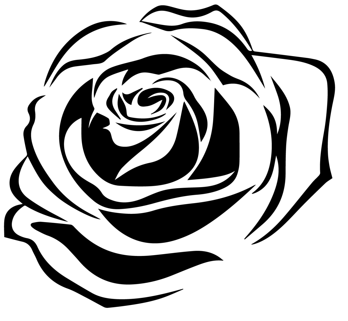 a black and white rose flower