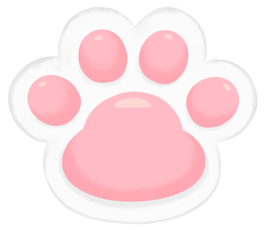 a pink paw on a white background
