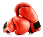 a pair of red boxing gloves