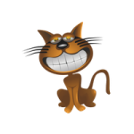 a cartoon cat with a big smile on its face
