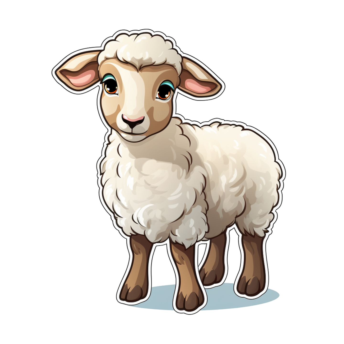 a cartoon sheep with big eyes vector