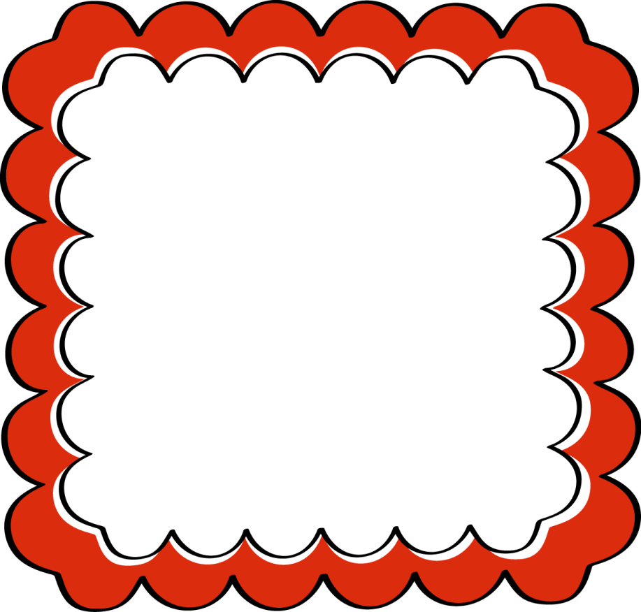 a red and white frame on a white background