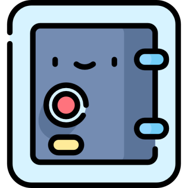 a square button with a smiley face