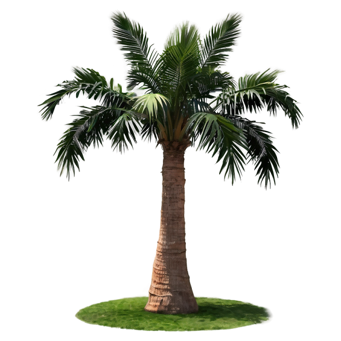a palm tree on a white background