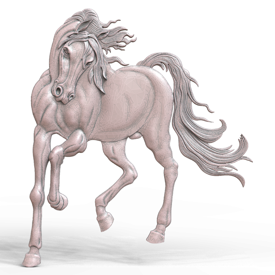 a horse running on a white background