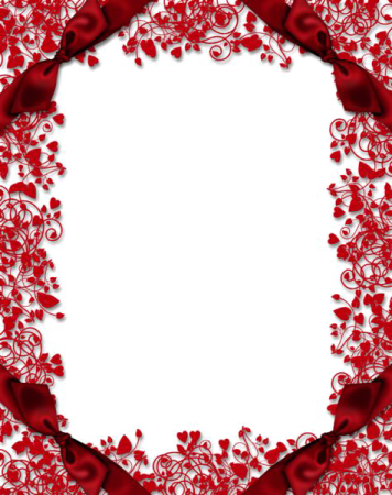a heart shaped frame with red roses and hearts