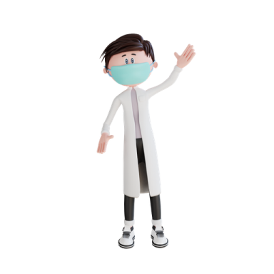 a cartoon character wearing a surgical mask