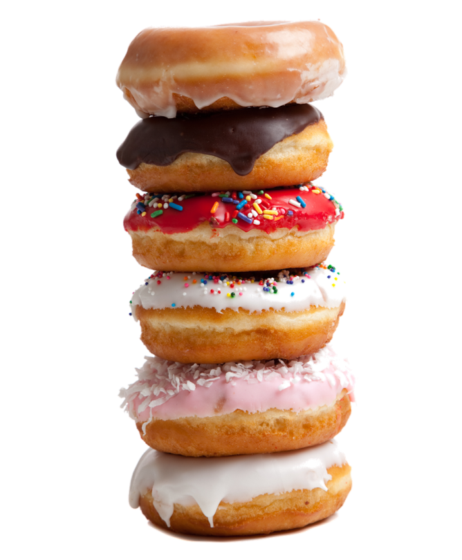 a stack of donuts