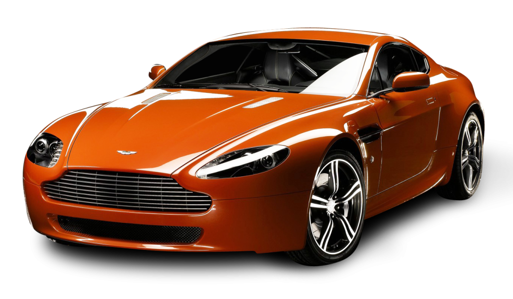 an orange car on a white background