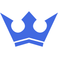 a blue crown on a white background