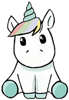 a drawing of a unicorn with a rainbow mane