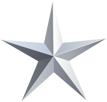a silver star on a white background