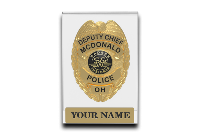 a police badge on a white background
