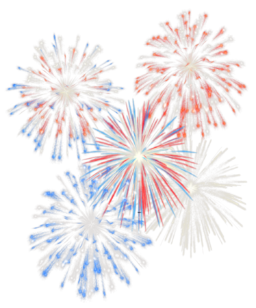 red, white and blue fireworks