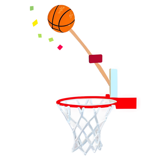 a basketball hoop with a ball on it