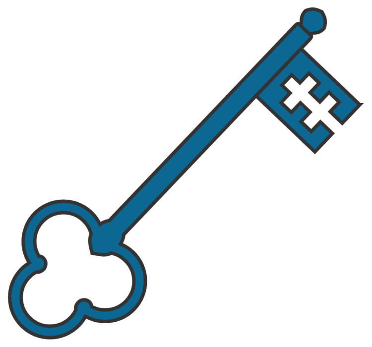 a key with a cross in the middle