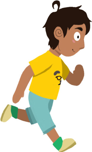 a young boy running