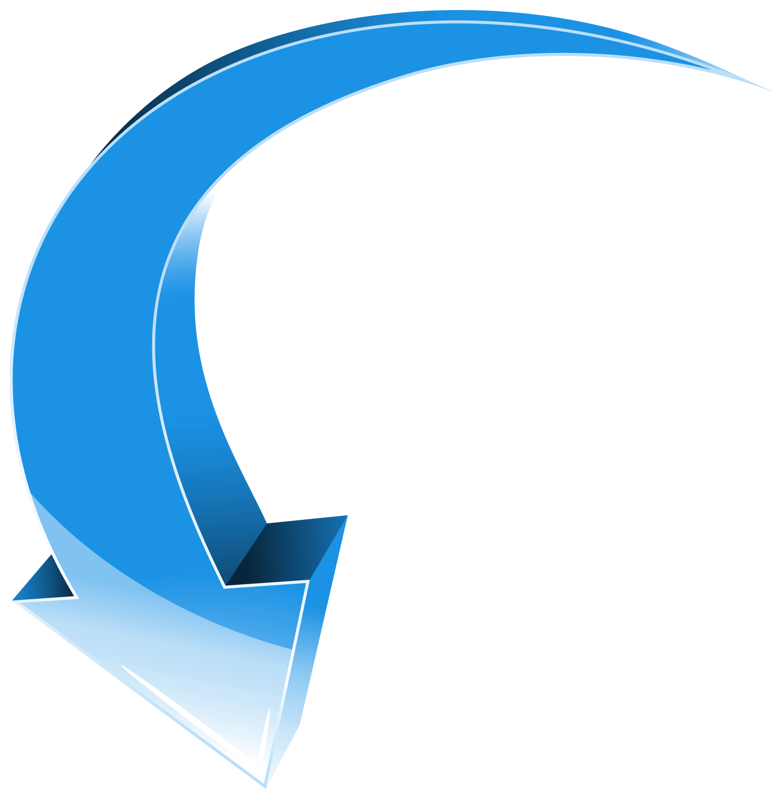 a blue arrow on a white background
