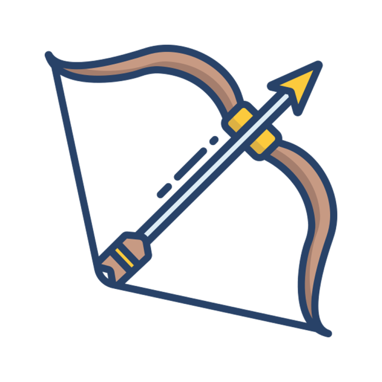 a bow and arrow icon