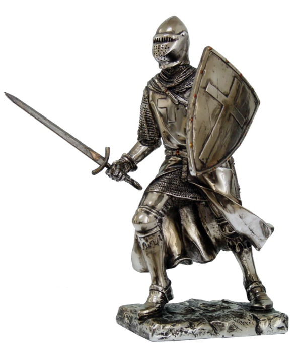 a statue of a knight holding a sword