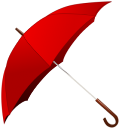 a red umbrella on a white background