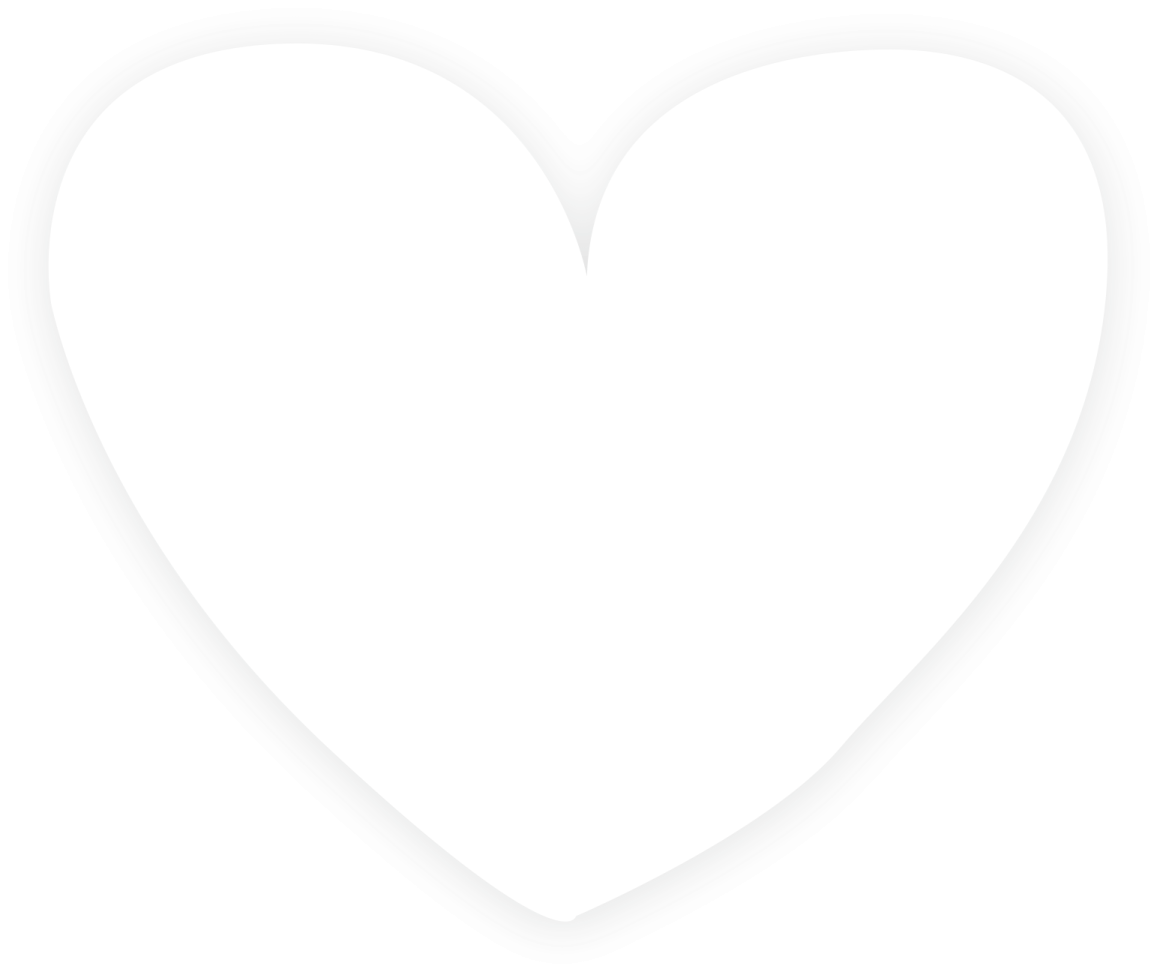 a white heart with a shadow on it