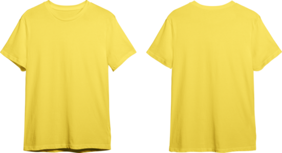 a yellow t - shirt on a white background