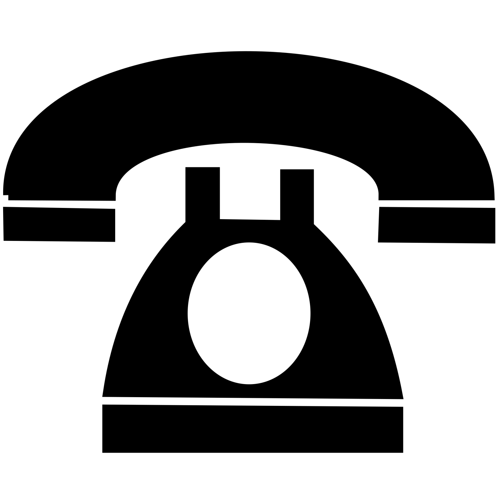 a black and white icon of an old phone