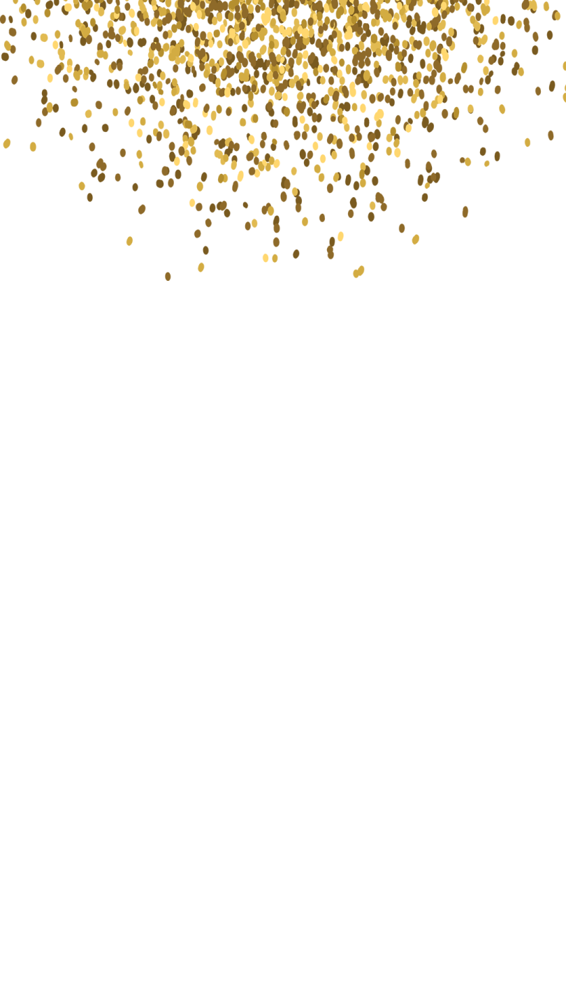 a white background with gold glitters
