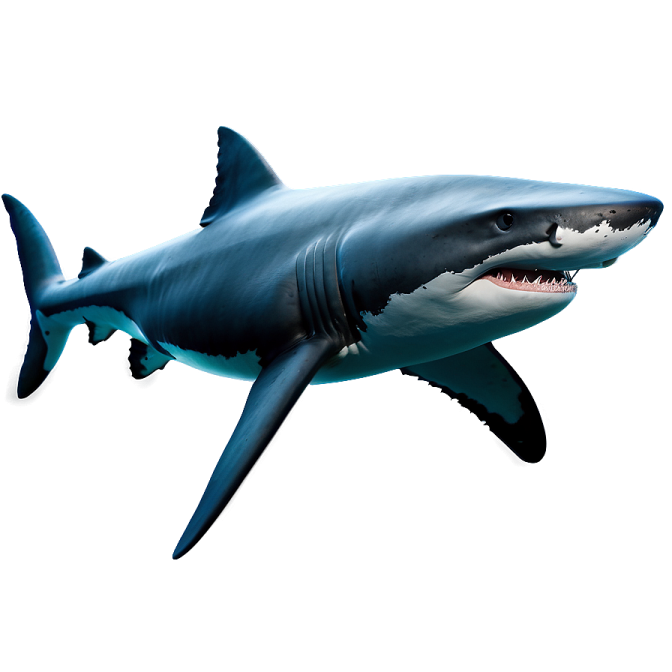 a great white shark with its mouth open
