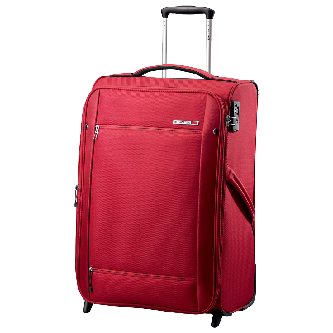 a red piece of luggage