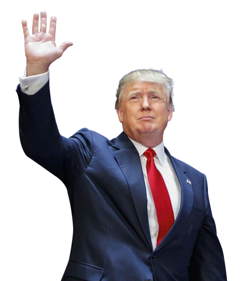 a man in a suit and tie waving