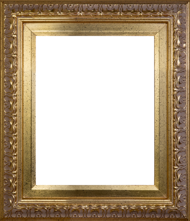 a gold frame on a white background