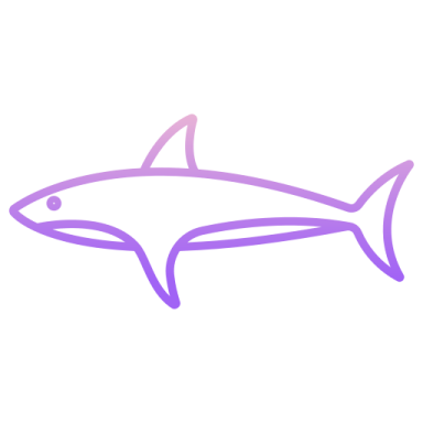 a drawing of a shark on a white background