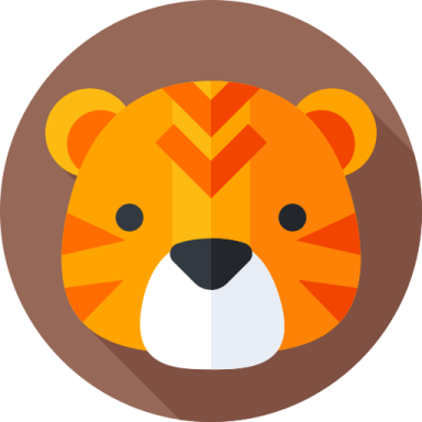 a flat icon of a tiger's head